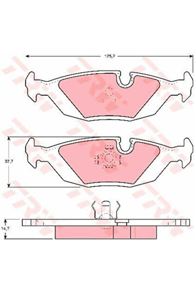 TRW Σετ τακάκια φρένων, δισκόφρενο GDB1068
