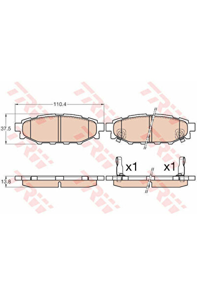 TRW Σετ τακάκια φρένων, δισκόφρενο GDB3568