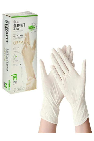 alp reklam قفازات سليمفيت كريم جلوف مقاس M