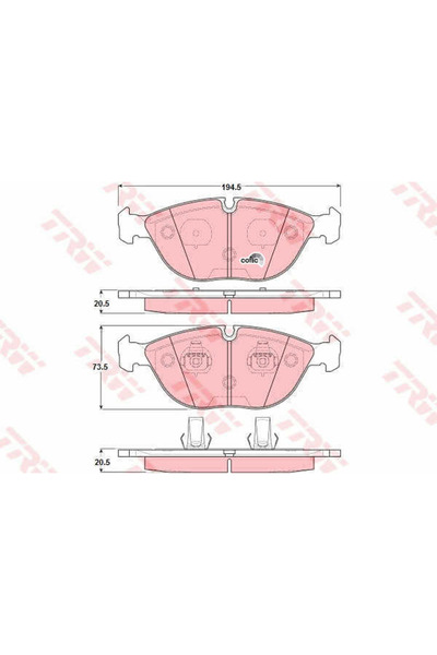 TRW Set plăcuțe de frână, frână cu disc GDB1285