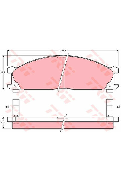 TRW Σετ τακάκια φρένων, δισκόφρενα Gdb766 Nissan 300Zx Cupe/Navara/Navara Πλα...