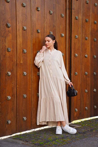 Polologin Butik Cămașă în croi relaxat straturi, culoare piatră