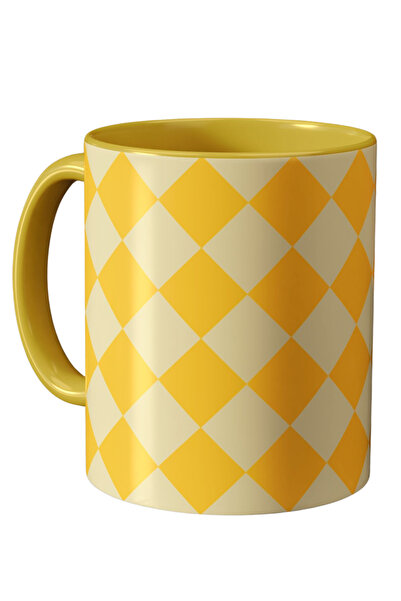 Midas Design Sunny Pop Temalı Geometrik Desenli Porselen Kupa