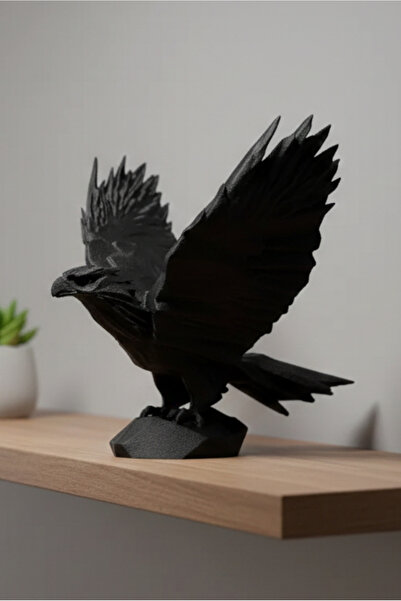 moontime alaçatı Modern Siyah Kartal Biblo Heykel – Dekoratif Ofis ve Ev Akse...