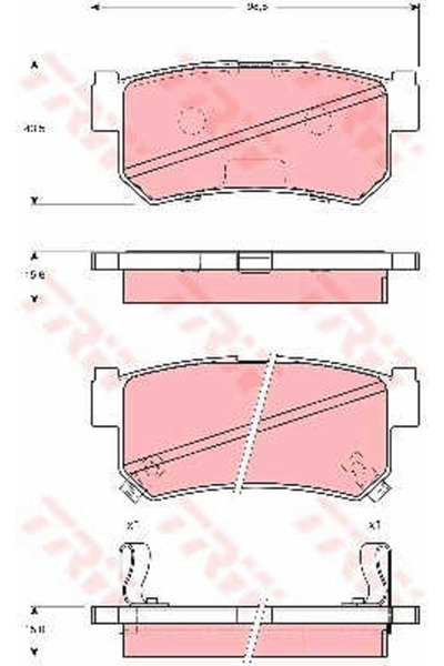 TRW Set plăcuțe de frână, frână pe disc GDB3382