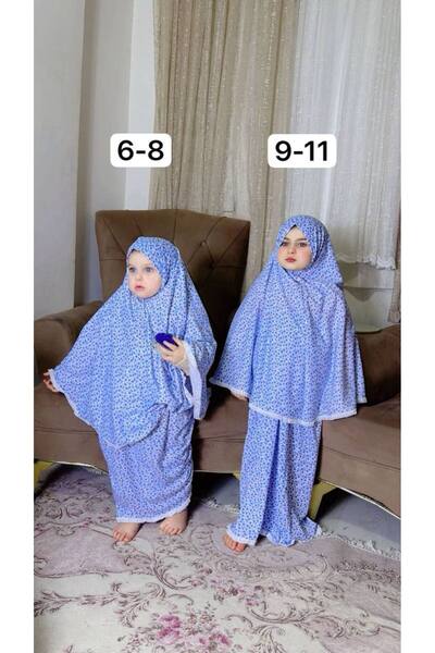 ALDAIYR 2Pcs Children's Prayer Dress Cotton Fabric
