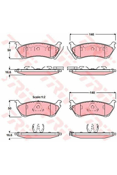 TRW Set de plăcuțe de frână, frână pe disc GDB1379