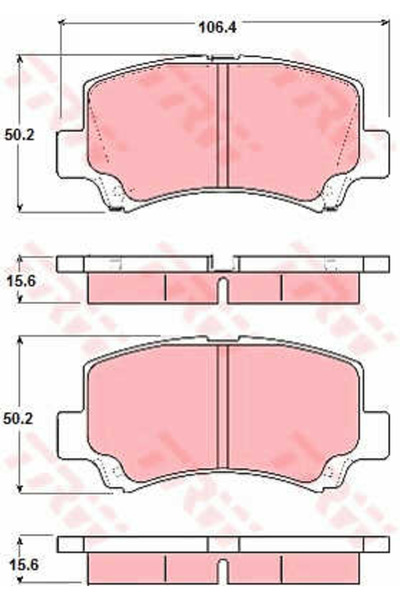 TRW Σετ τακάκια φρένων, δισκόφρενο GDB3221