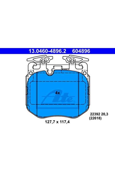 Ate Σετ τακάκια φρένων, δισκόφρενο 13.0460-4896.2