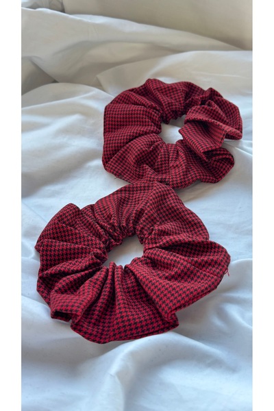 YOYYO 2-Pack Gingham Patterned Rubber Bands - Stylish and Vibrant Scrunchie H...