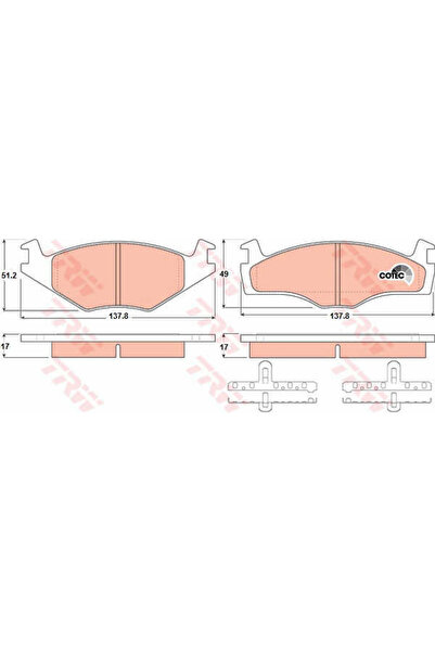 TRW Set plăcuțe de frână, frână pe disc GDB1219