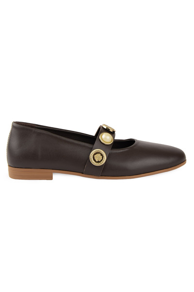 Pegia Leather Buckled Women Ballet Flats Dg6101