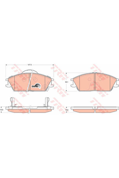 TRW Set of brake pads, disc brake GDB3331