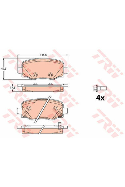 TRW Set plăcuțe de frână, frână cu disc GDB2116