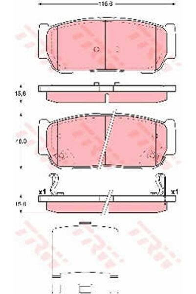 TRW Set of brake pads, disc brake GDB3417