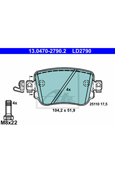 Ate Set plăcuțe de frână, frână cu disc 13.0470-2790.2