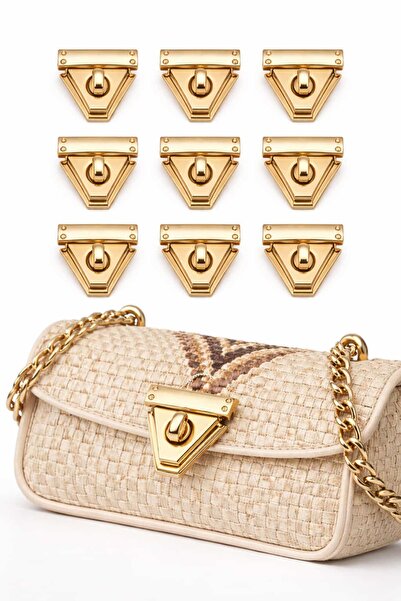 aurellen 10 Adet Çanta Kilidi Aparatı Metal Çanta Kapağı Kilit Mekanizması Ör...