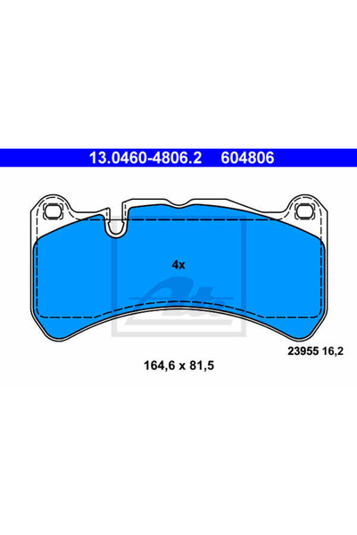 Ate Σετ τακάκια φρένων, δισκόφρενο 13.0460-4806.2