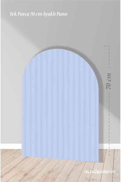 neşeli günlerim Синя дошка на ніжках із смужками, задній фон 70 см Blue | Диз...