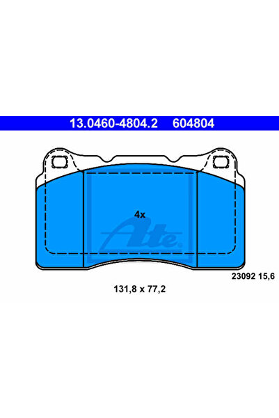 Ate Σετ τακάκια φρένων, δισκόφρενο 13.0460-4804.2