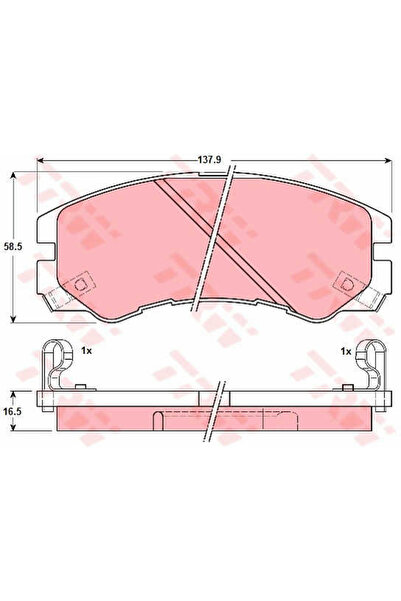 TRW Set plăcuțe de frână, frână pe disc GDB1186