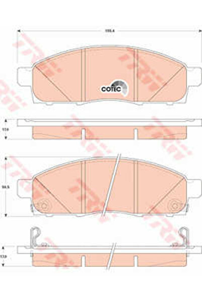 TRW Σετ τακάκια φρένων, δισκόφρενο Gdb3502 Nissan Nv200 / Evalia Bus/Nv200 Αμ...