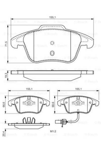 Bosch Σετ τακάκια φρένων, δισκόφρενο 0 986 494 538
