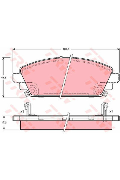 TRW Σετ τακάκια φρένων, δισκόφρενο GDB3189