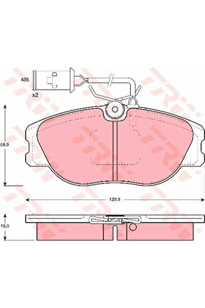 TRW Set plăcuțe de frână, frână pe disc GDB483