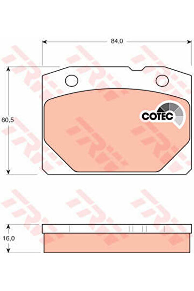 TRW Σετ τακάκια φρένων, δισκόφρενο GDB140