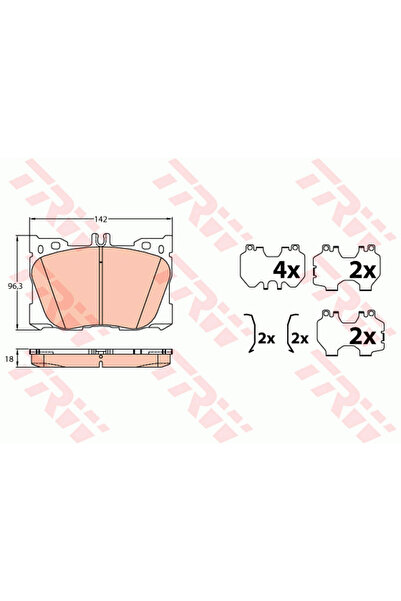 TRW Set plăcuțe de frână, frână pe disc GDB2150
