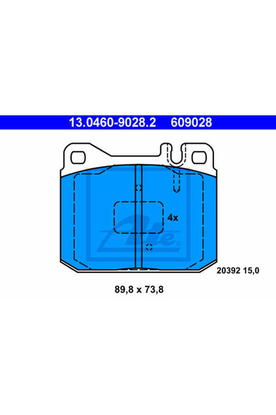 Ate Σετ τακάκια φρένων, δισκόφρενο 13.0460-9028.2