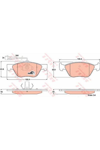 TRW Set plăcuțe de frână, frână pe disc GDB1212