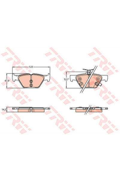 TRW Σετ τακάκια φρένων, δισκόφρενο Gdb3639 Subaru Forester/Impreza Hatchback/...