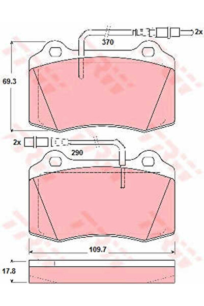 TRW Set plăcuțe de frână, frână pe disc GDB1359