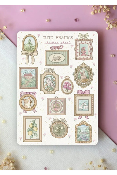 LABELOVE مجموعة ملصقات إطارات لطيفة مقاس A5 - ملصقات ديكور ذات طابع عتيق للدف...