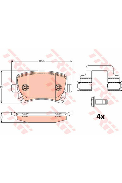 TRW Set plăcuțe de frână, frână cu disc GDB2083