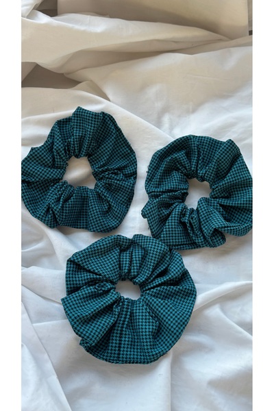 YOYYO 3-Pack Gingham Patterned Rubber Bands - Stylish and Vibrant Scrunchie H...