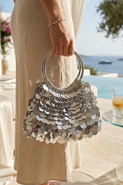 VivazzaLuxe Pinterest Model El Örgüsü Pullu Kadın Abiye Çanta ( EL YAPIMI )