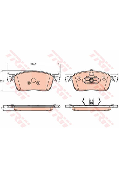 TRW Set plăcuțe de frână, frână pe disc GDB2169