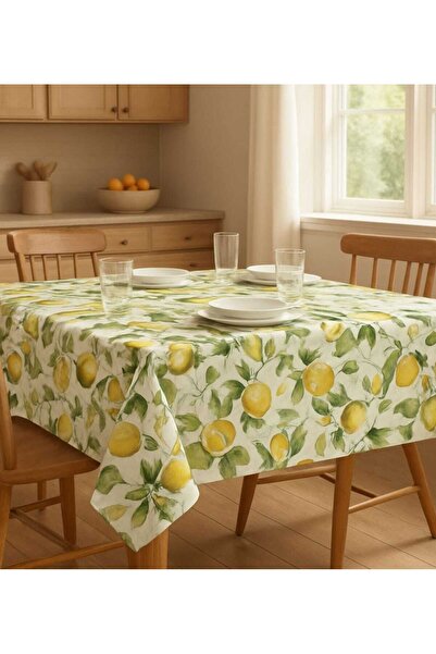 OEM Tablecloth 100% Cotton, Teflon Coated, Waterproof 180×240 cm Lemon 01