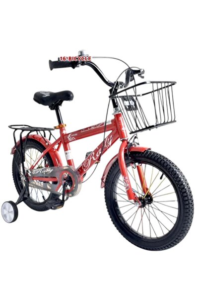 Rally دراجة أطفال مقاس 14 بوصة مع عجلات تدريب ومقعد خلفي وسلة، للأولاد والبنات