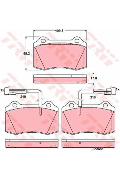 TRW Set plăcuțe de frână, frână pe disc GDB1392