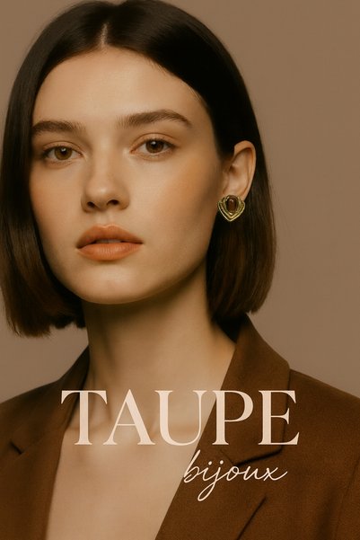 TAUPE Bijoux إيلارا بوردو مرصّع بالأحجار أقراط كلاسيكية