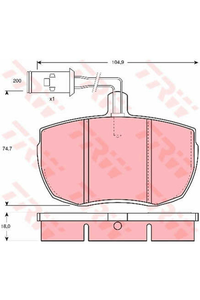 TRW Σετ τακάκια φρένων, δισκόφρενο GDB789