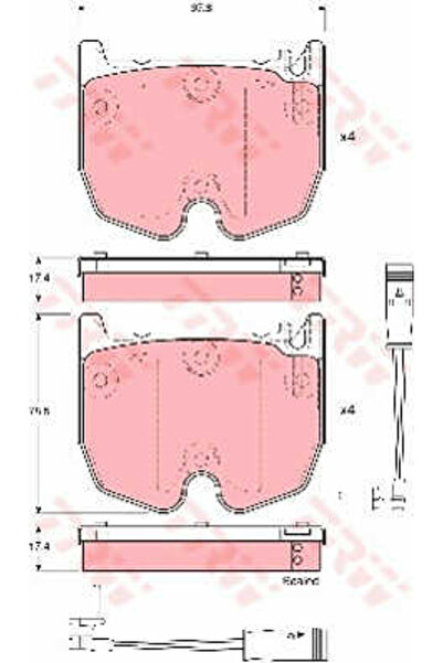 TRW Set plăcuțe de frână, frână pe disc GDB1599