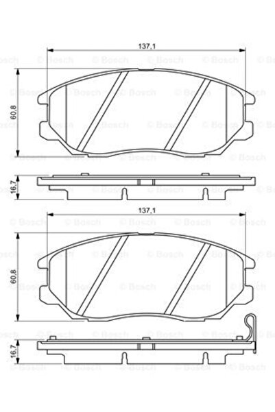 Bosch Σετ τακάκια φρένων, δισκόφρενο 0 986 494 347