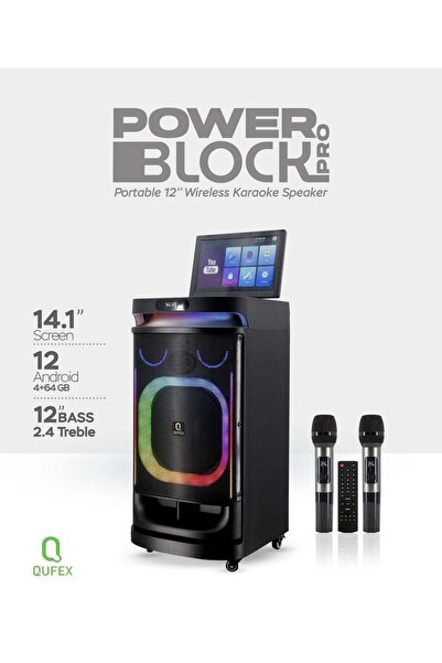 QUFEX Power Block Party Speaker with LCD-BLK
