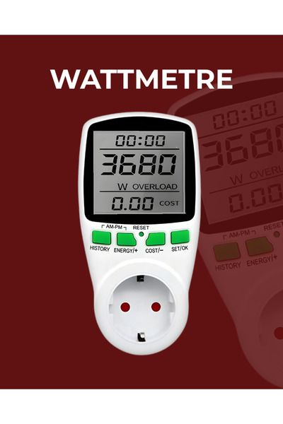 GUCSO 220V Dijital Wattmetre Priz Tipi Enerji Ölçer – Elektrik Tüketim ve Sar...