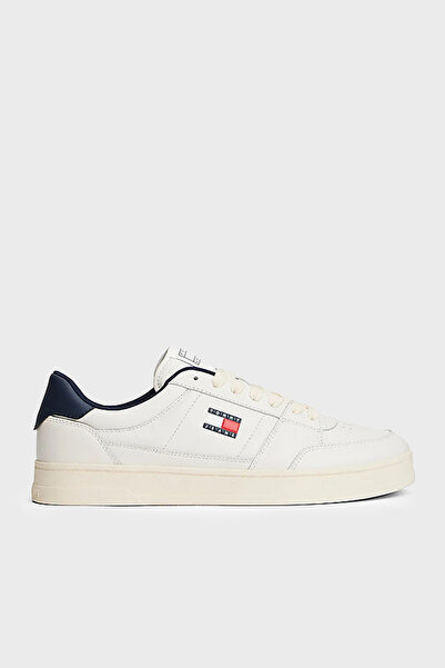 Tommy Jeans Deri Logolu Sneaker Ayakkabı Erkek AYAKKABI EM0EM01574 0LG